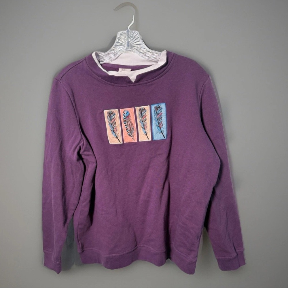 Purple Adrian Delafied Sweatshirt   Beautiful  Size L (1015)